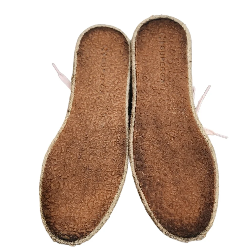 Superga LoveShackFancy Platform Canvas Espadrille Peach Sneaker Shoes 8.5